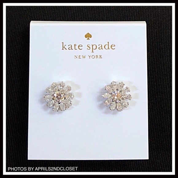 KATE SPADE CRYSTAL PAVE BOUQUET STUD EARRINGS - Picture 2 of 8